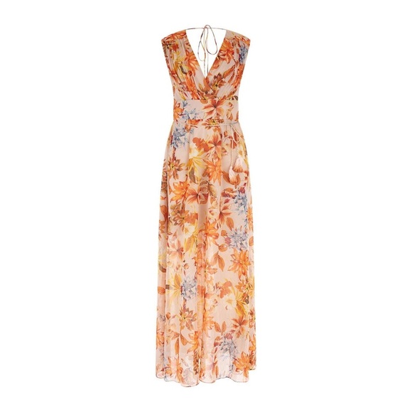 NWT GUESS Gilda Long Floral Sleeveless Maxi Dress Sunset Garden Size Small - Picture 6 of 16
